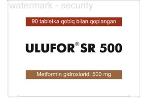 Улуфор SR 500 таблетки, покрытые оболочкой пролонгированного действия №90