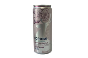 Напиток безалкогольный на основе природной минеральной воды "BORJOMI" со вкусом вишни и граната в алюминиевых банках емкостью 0.33л