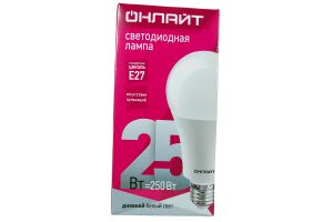 Лампа светодиодная (LED) ОНЛАЙТ OLL-A60-25-230-6.5K-E27