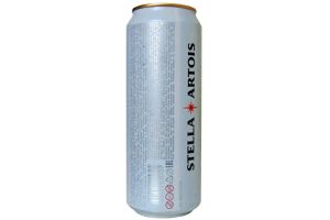 Пиво солодовое пастеризованное  светлое Stella Artois 0.45 л банка алк.5%