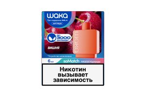 Предзаправленный картридж одноразового использования soMatch WAKA MA 3000 Dark Cherry (Вишня) 6 мл 50 мг