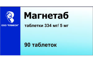 МАГНЕТАБ таблетки 334 мг+5 мг №90