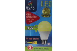 Лампа светодиодная энергосберегающая Nura Lights LED A60 9W E27 4000K
