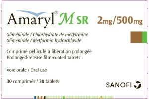 Амарил М СР таблетки покрытые по с пролонгированным высвобождением 500 мг/2 мг №30