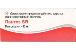 Пантоз SR таблетки пролонгированного действия, покрытые кишечнорастворимой оболочкой 40 мг № 30