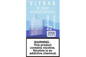 Электронная сигарета " ELF BAR" BC 3000 BLUE RAZZ ICE 10ml 20mg/ml