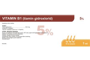 Витамин В1 (Тиамин гидрохлорид) раствор для инъекций 5% 1 мл №10