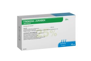 Глюкоза-Jurabek раствор для инъекций 25% 10 мл №10