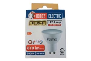 Лампа Светодиодная Led Horoz Electric Plus-8 8W GU10 3000K