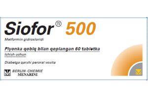 СИОФОР 500 таблетки, покрытые пленочной оболочкой 500 мг №60