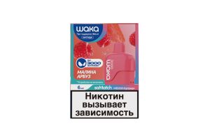 Предзаправленный картридж одноразового использования soMatch WAKA MB 3000 Raspberry Watermelon (Малина Арбуз) 6 мл 50 мг