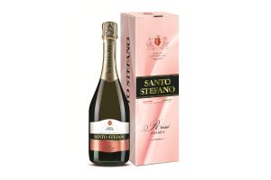 Напиток особый фруктовый газированный розовый полусладкий "SANTO STEFANO" П/У 8%, 0.75л.