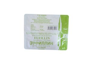 Эуфиллин раствор для инъекций 2,4% 5 мл №5