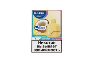 Предзаправленный картридж одноразового использования soMatch WAKA MB 3000 Banana Coconut (Банан Кокос) 6 мл 50 мг