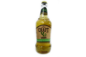 Пиво светлое фильтрованное "Craft Lager" 4% в стекло бутильках 0.5л