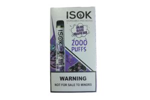 Электронные сигареты ISOK PRO BLUE RAZZ GRAPE ICE 2000 puffs  5% 8.00 ml