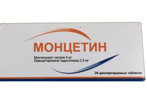 МОНЦЕТИН Таблетки диспергируемые 4 мг/2,5мг №20