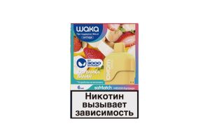 Предзаправленный картридж одноразового использования soMatch WAKA MB 3000 Strawberry Banana (Клубника Банан) 6 мл 50 мг