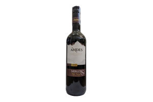 Вино виноградное, натуральное, красное, сухое ANDES MERLOT Chile trocken  alк. 13%,  0.75l