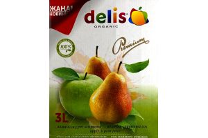 Сок прямого отжима DELIS яблочно-грушевый в коробке 3л