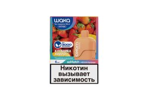 Предзаправленный картридж одноразового использования soMatch WAKA MB 3000 Strawberry Mango (Клубника Манго) 6 мл 50 мг