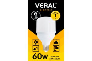 Лампа светодиодная VERAL V60 60W E27 6500K