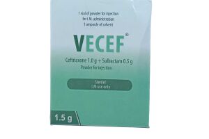 ВЕЦЕФ порошок для приготовления раствора для внутримышечного введения 1 г + 0,5 г №1