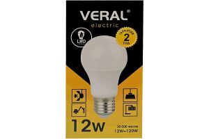 Лампа светодиодная VERAL V65-12 12W E27 6500K