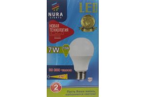 Лампа светодиодная энергосберегающая Nura Lights LED A60 7W E27 6500K