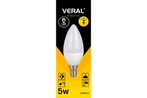 Лампа светодиодная VERAL C30 5W E27 6500K