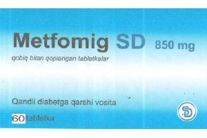 Метфомиг SD таблетки, покрытые пленочной оболочкой 850 мг №60