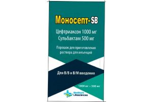Моносепт-SB Порошок для приготовления раствора для инъекций 1000мг+500мг №1