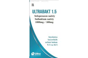 Ультрабакт 1,5 Порошок для приготовления раствора для инъекций 1000 мг + 500 мг №1
