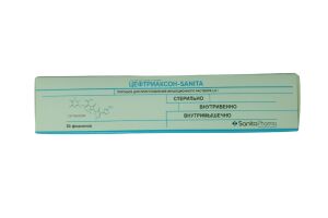 Цефтриаксон-Sanita порошок для приготовления инъекционного раствора 1.0 г №50