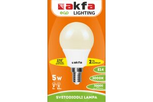 Лампа светодиодная энергосберегающая Akfa AK-LBL 5W 3000K E14
