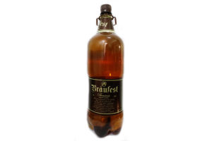 Пиво светлое фильтрованное "Braufest" 4% в ПЭТ бутылках 2л.