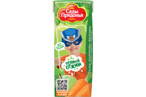 "Сады Придонья" сок морковно-яблочный  прямого отжима с мякотью 0.2 л