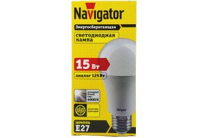 Лампа светодиодная (LED) Navigator NLL-A60-15-230-4K-E27