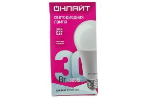 Лампа светодиодная (LED) ОНЛАЙТ OLL-A70-30-230-6.5K-E27