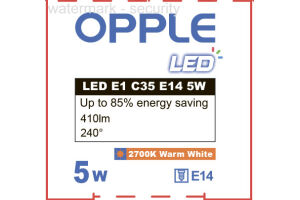 Лампа светодиодная LED-E1-C35-E14-5W-G-2700K