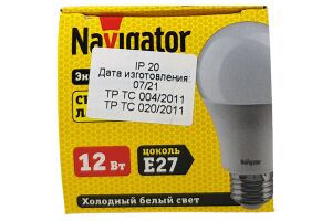Лампа светодиодная (LED) Navigator NLL-A60-12-230-4K-E27