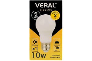 Лампа светодиодная VERAL V60-10 10W E27 6500K