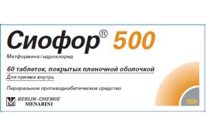 СИОФОР 500 таблетки, покрытые пленочной оболочкой 500 мг №60