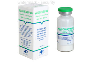 Максиктам-АФ лиофилизированный порошок для приготовления раствора для внутривенного и внутримышечного введения 1000 мг + 1000 мг №1