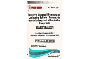 Тенофовира Дизопроксила Фумарат и Ламивудин таблетки покрытые пленочной оболочкой 300 мг+ 300 мг  №30
