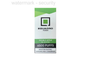 Электронная сигарета EQUADRO DOUBLE APPLE PUFF 6500 11 ml 50 mg/ml
