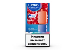 Комплект: устройство многоразового использования soMatch и предзаправленный картридж одноразового использования WAKA MA6000 Kit Pomegranate Pop (Гранат) 12 мл 50 мг