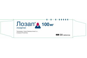 Лозап таблетки покрытые пленочной оболочкой 100 мг №30