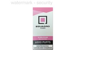 Электронная сигарета EQUADRO BUBBLEGUM PUFF 6500 11 ml 50 mg/ml