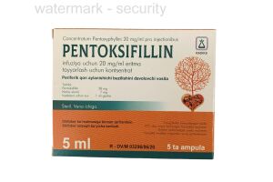 Пентоксифиллин концентрат для приготовления раствора для инфузий 20мг/мл 5мл №5